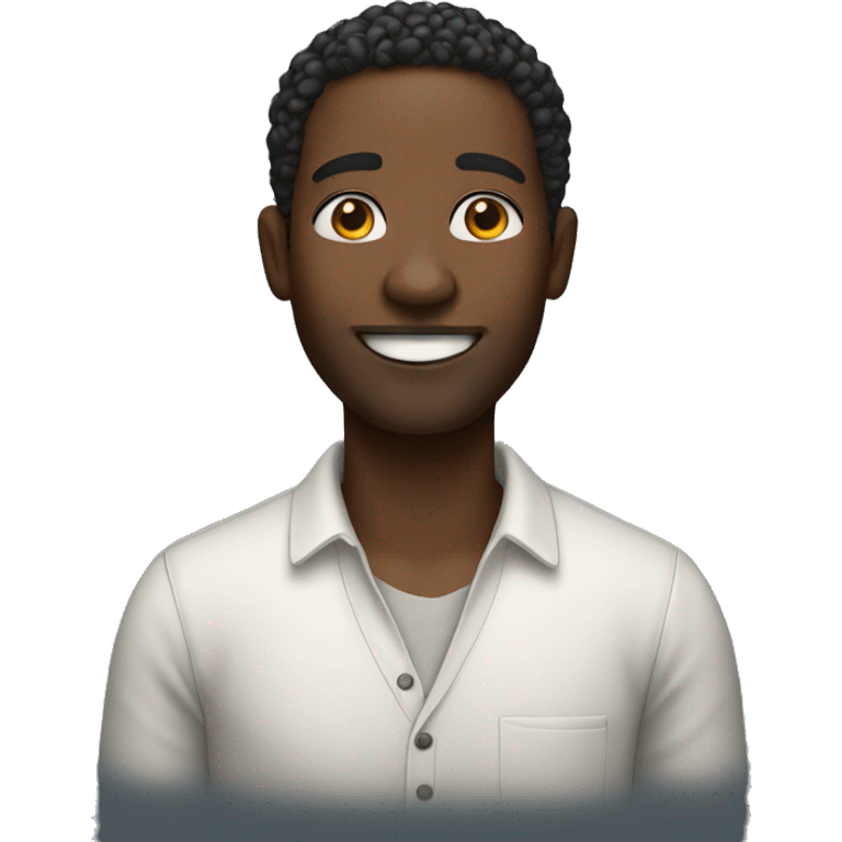 create ligh skin black man, smling emoji