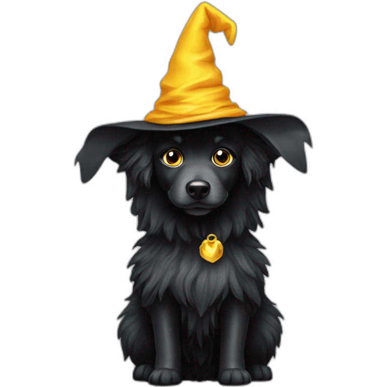 groenendael dog with wizard hat emoji