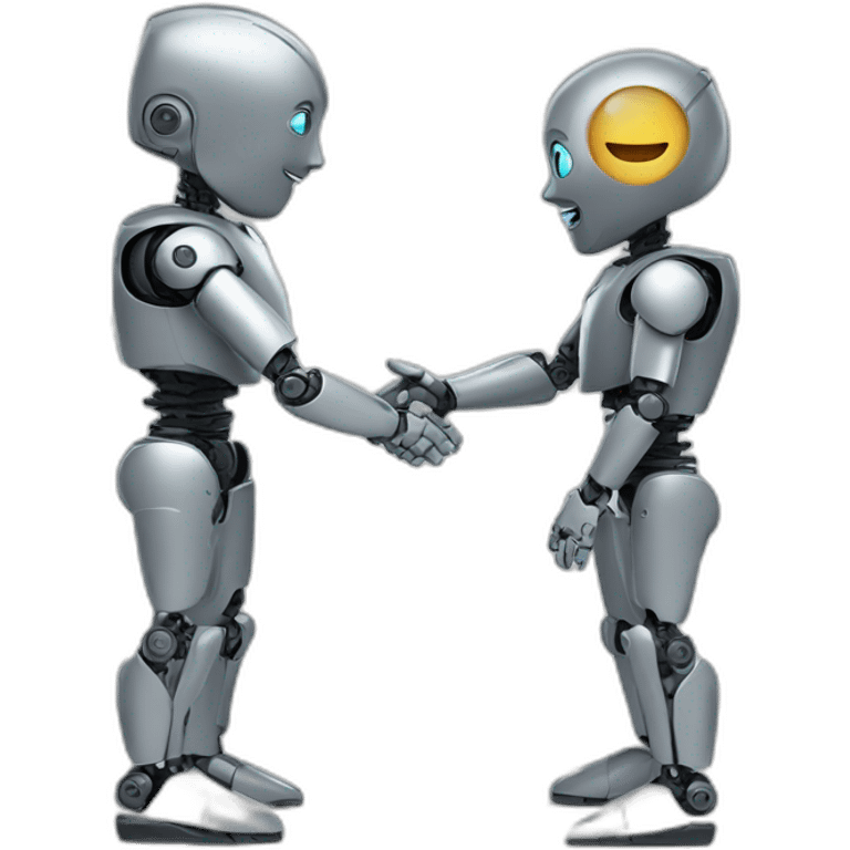 Human and robot shaking hands emoji