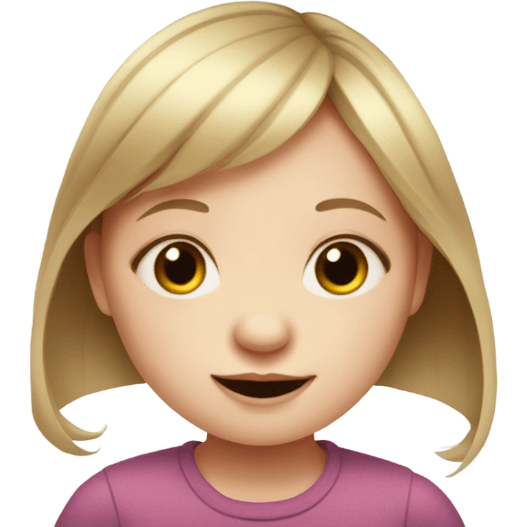 realistic portrait of girl with doewns emoji