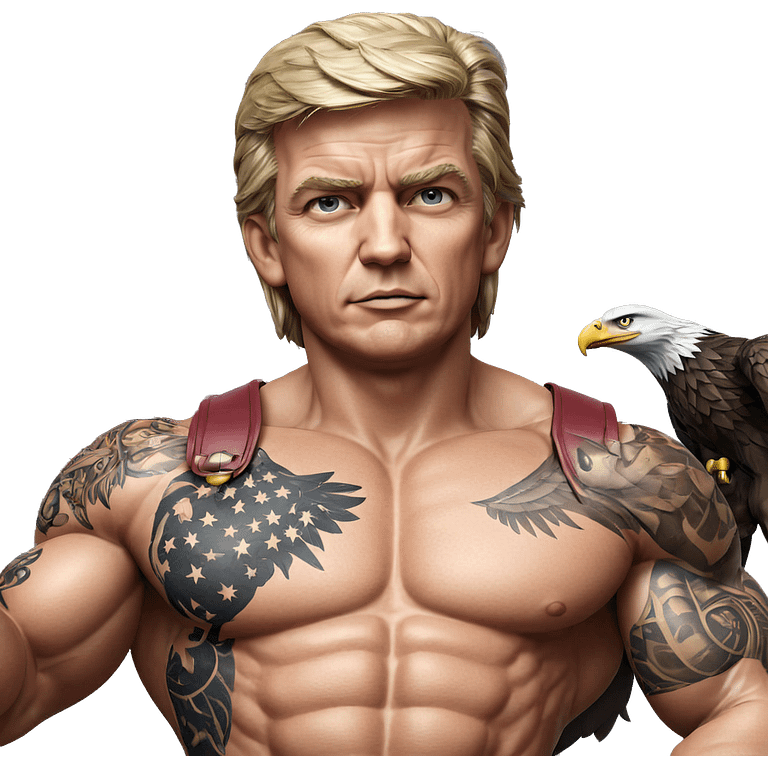 muscular man with eagle tattoo emoji