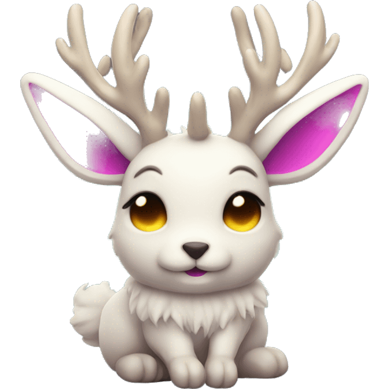 Kawaii neon jackalope  emoji