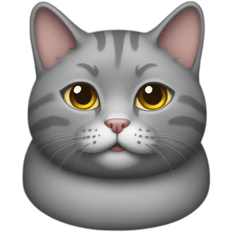 Fat gray cat body emoji