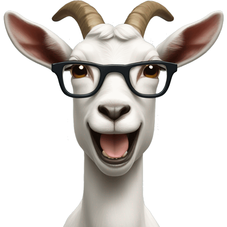 Goat with glasses and buck teeth emoji