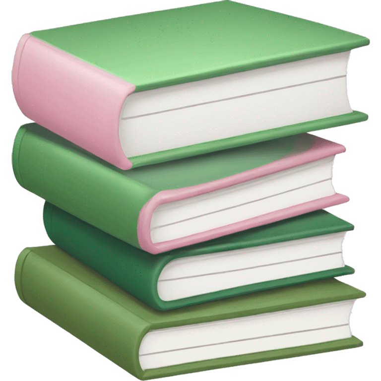 Bookstack in light pink and green colors  emoji