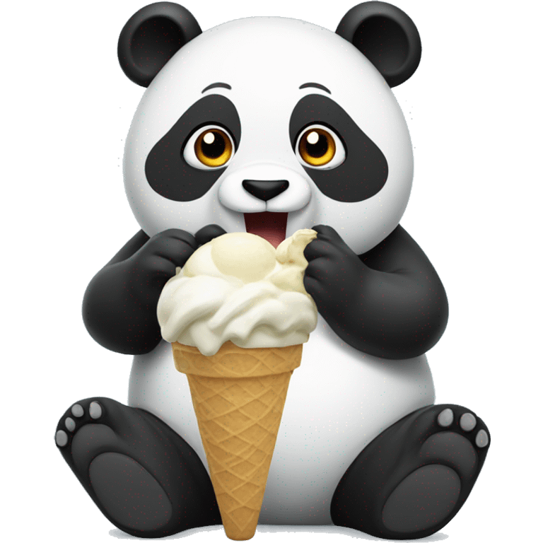 Panda eating ice cream emoji