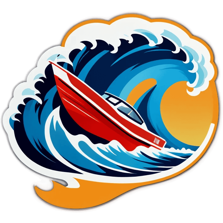 sport boat in waves emoji