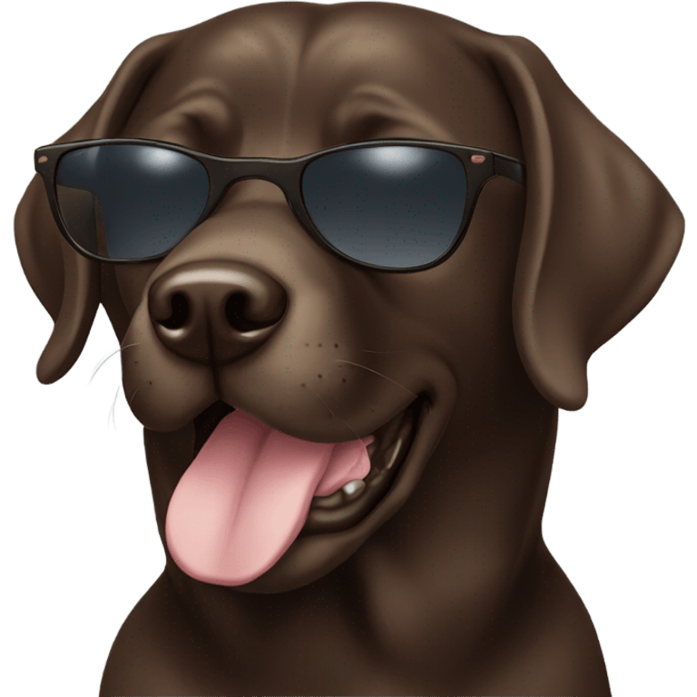 dark brown Labrador with sunglasses on emoji