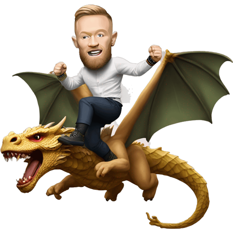 Conor mcgregor on a flying dragon emoji