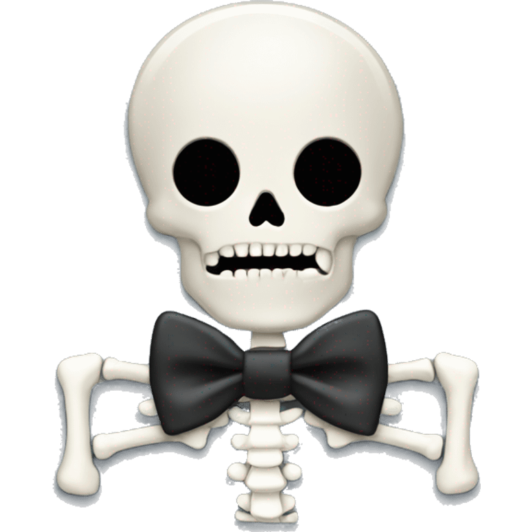 cute skeleton bow tie  emoji