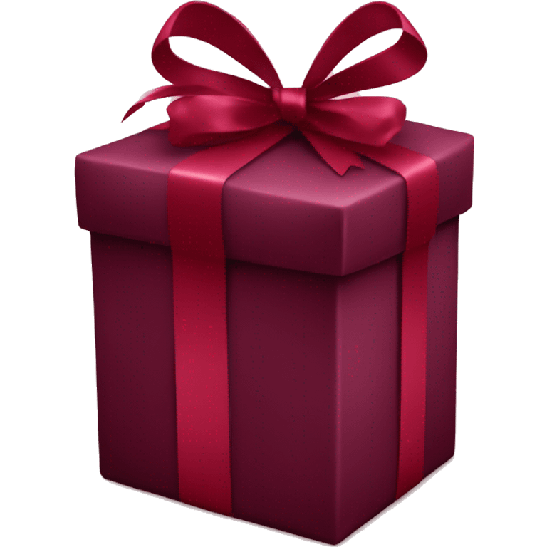 Burgundy coloured gift with burgundy ribbon  emoji