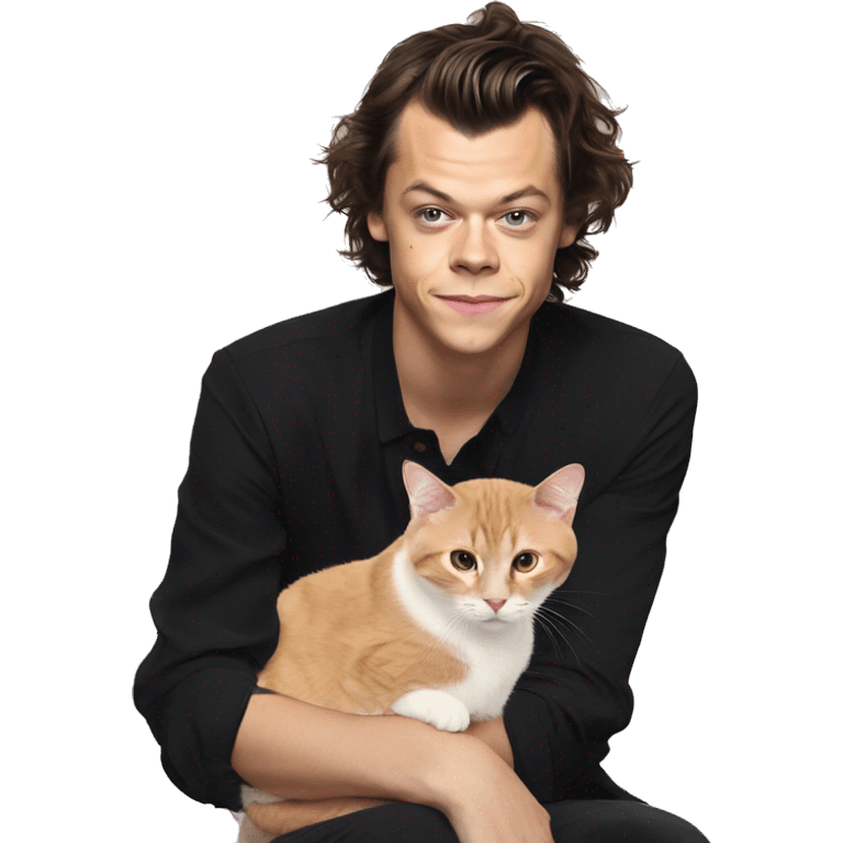 harry styles with a cat emoji