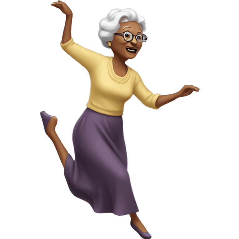 Older Lady dancing emoji