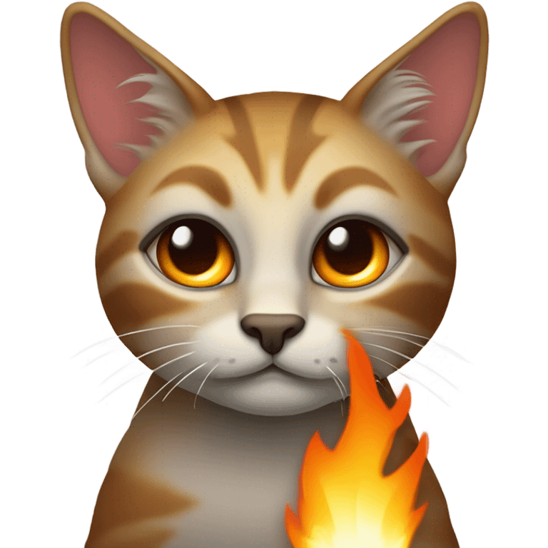 Eine Katze an Feuer  emoji