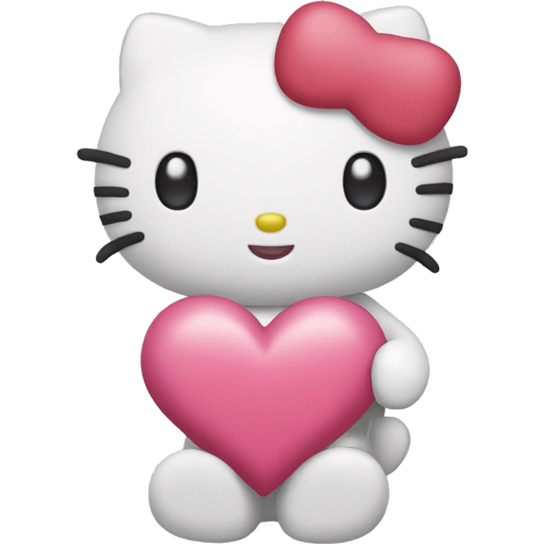 hello kitty with heart emoji