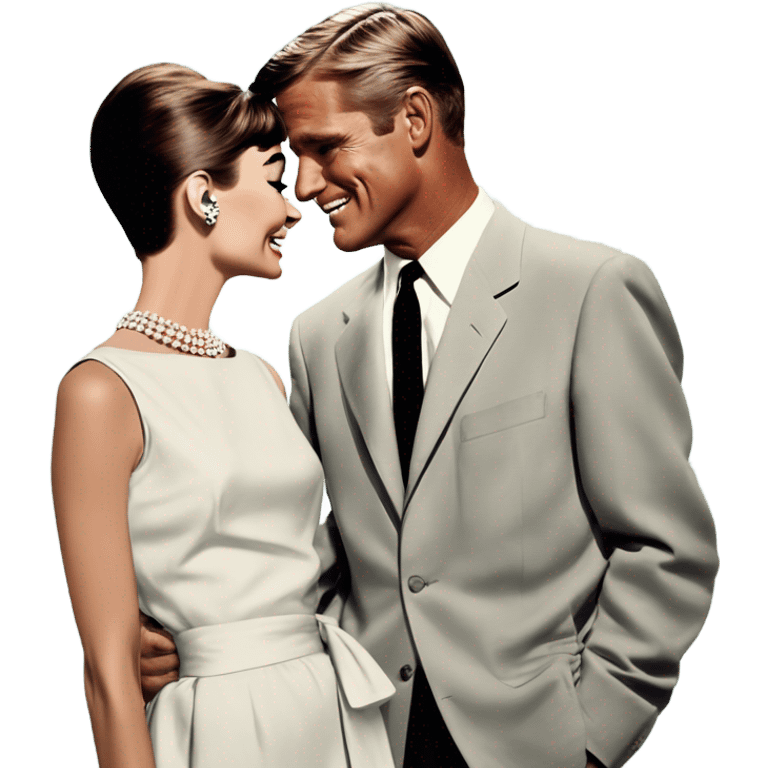 Audrey Hepburn and George peppard breakfast at Tiffany’s  emoji