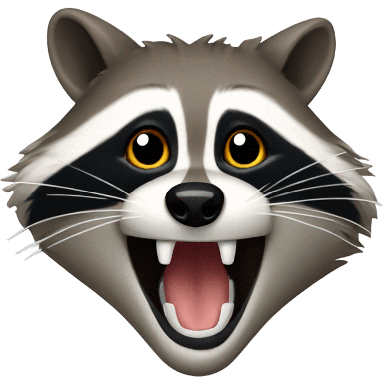 Raccoon with one teeth emoji