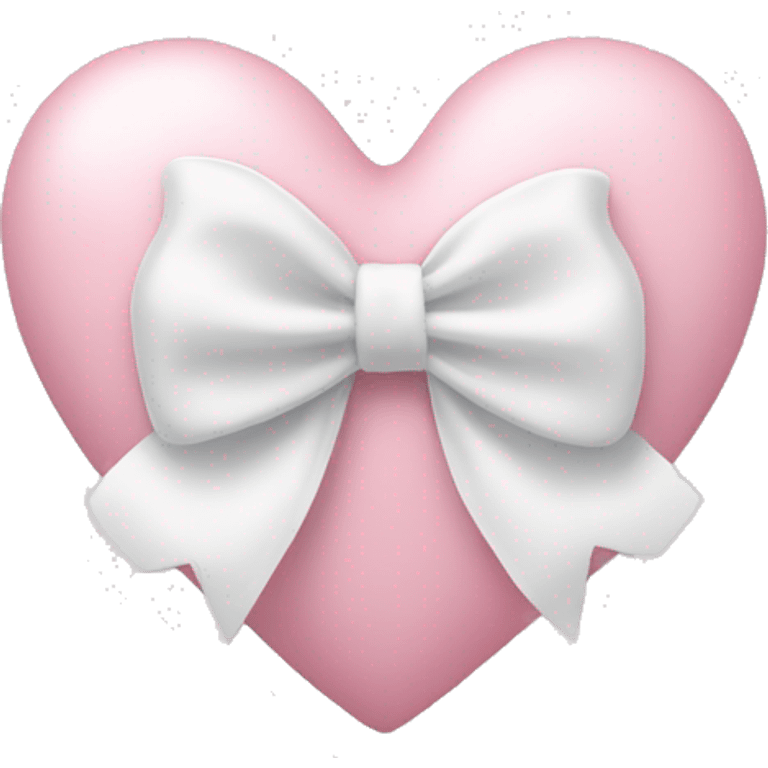 Pastel pink heart with white bow emoji