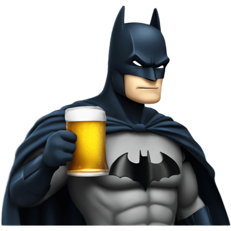 Batman drinking beer emoji