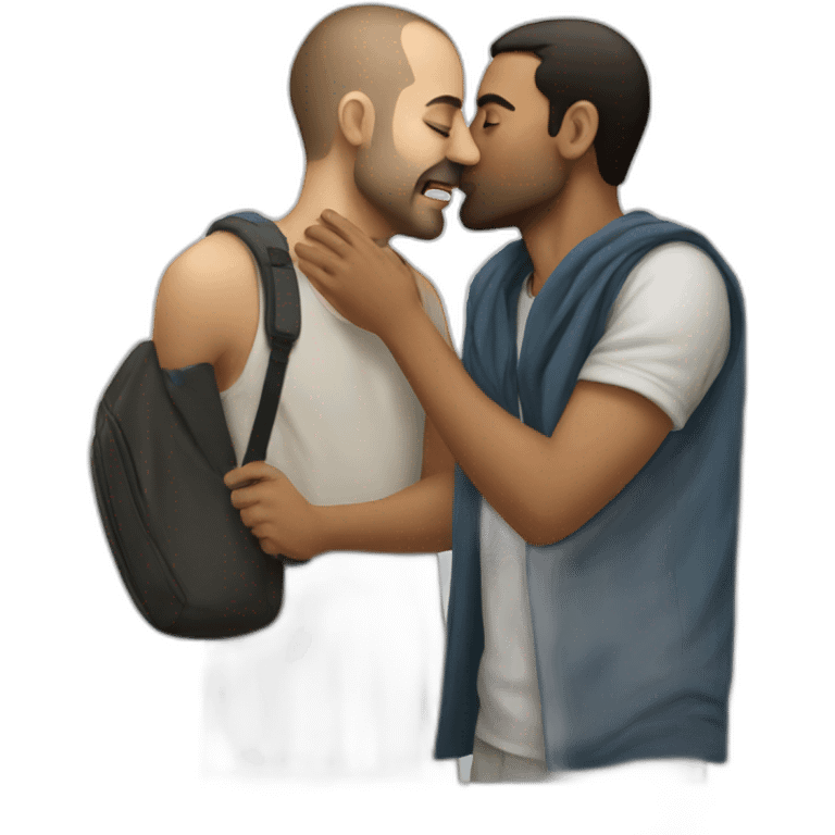 Israeli man kiss Palestinian man emoji