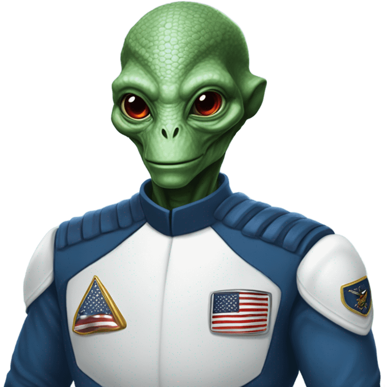 Reptilian Alien man general blue uniform usa space force, full body,  emoji