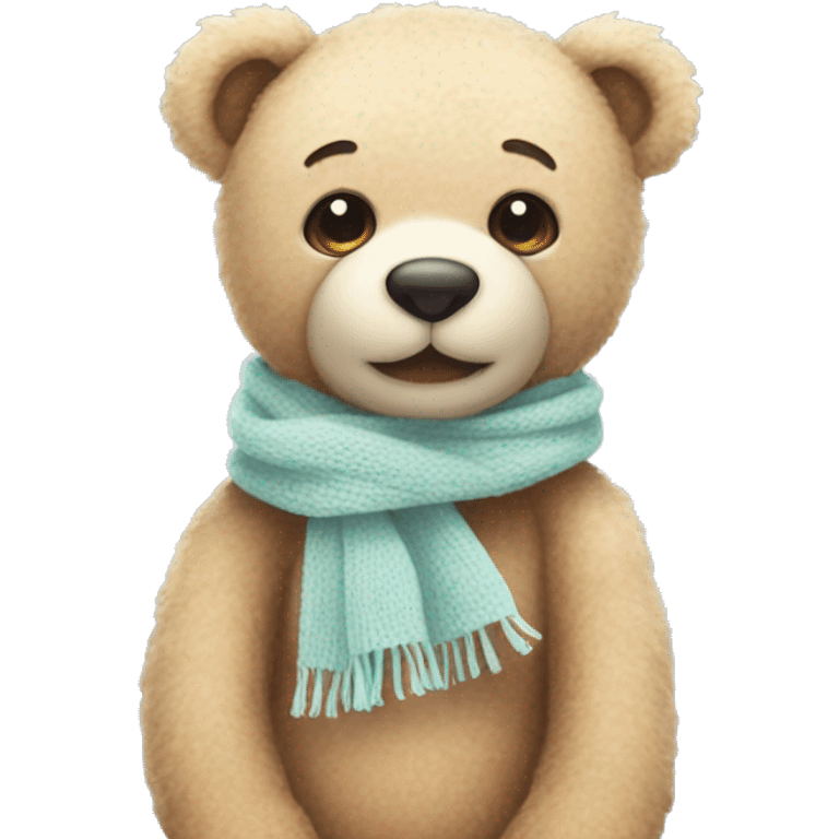 pastel teddy bear with scarf emoji