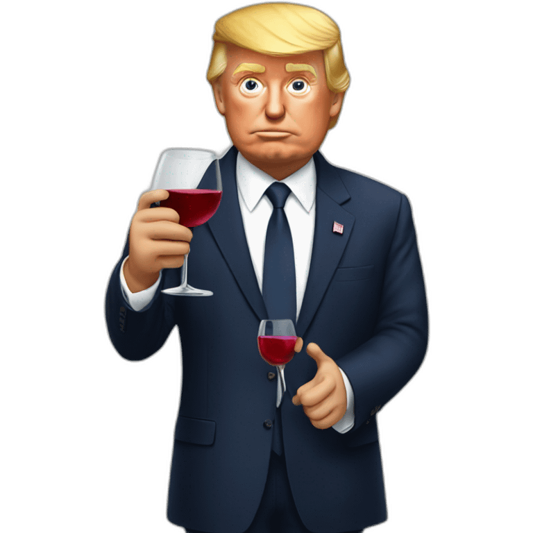 Trump drinking wine emoji