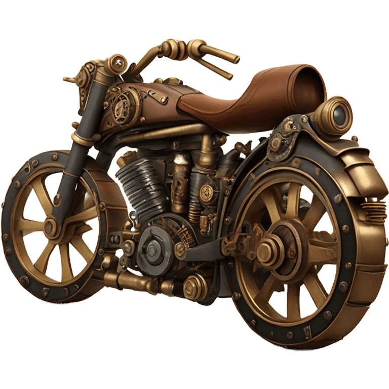 steampunk motorbike back view emoji