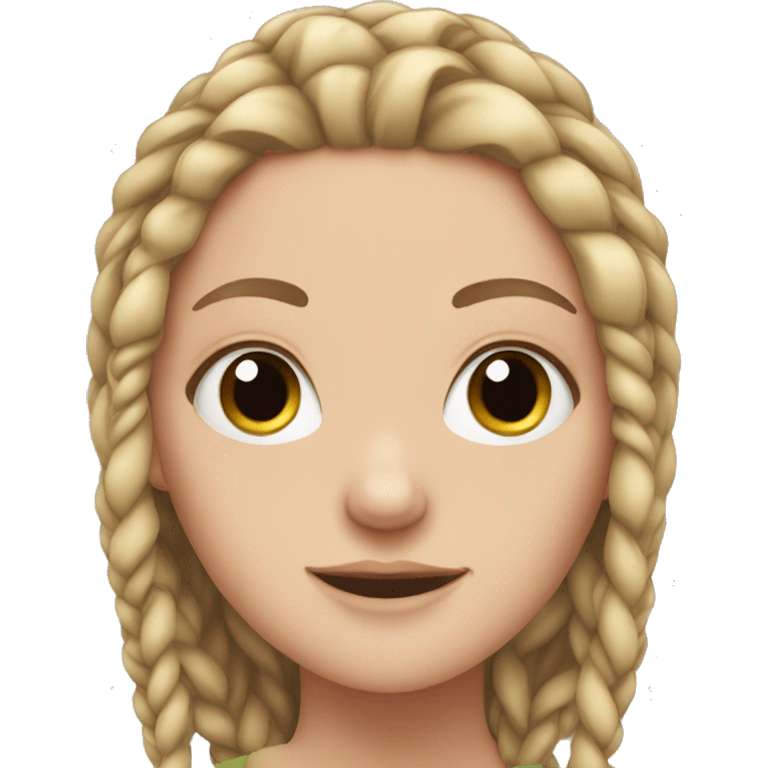 white girl with African braids emoji