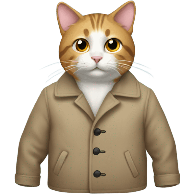 Cat with a coat on it emoji