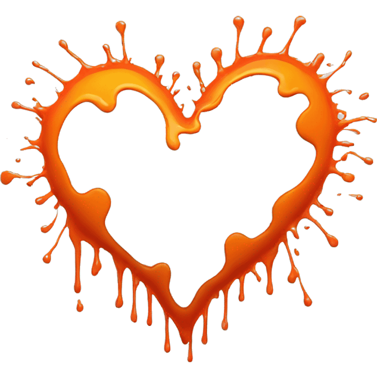 splattered paint heart glowing red-orange warmth emoji