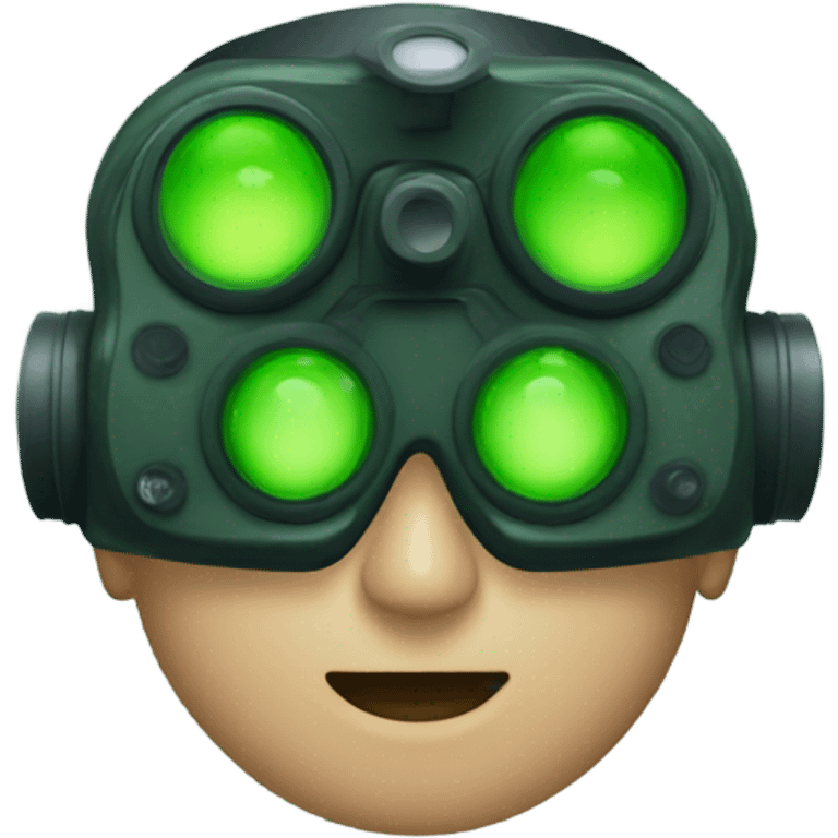 Night vision goggles with green circles emoji