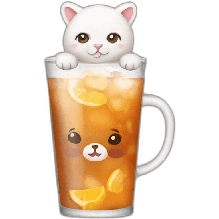 Cute cat drink bear emoji