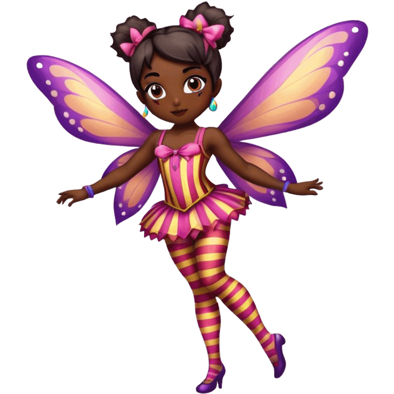 dark circus fairy with striped tights  emoji