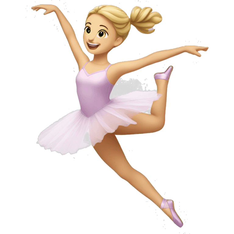 A caucasian bailarina jumping emoji