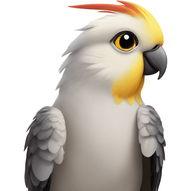 cockatiel smiling looking up emoji