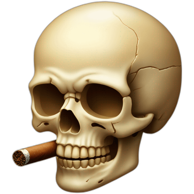 a skull lighting a cigar emoji