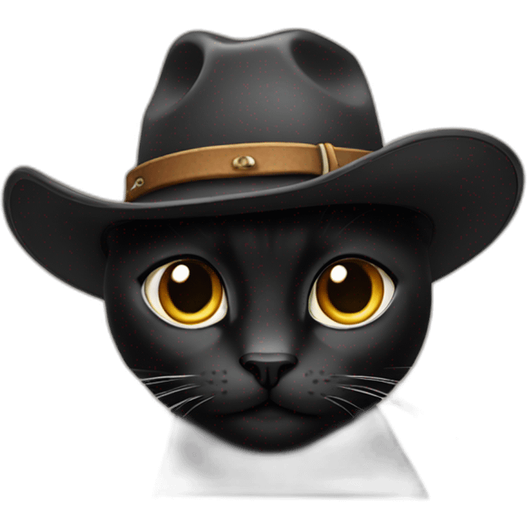 black cat in cowboy hat emoji