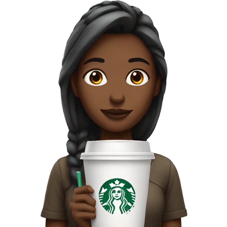 Girl with starbucks emoji