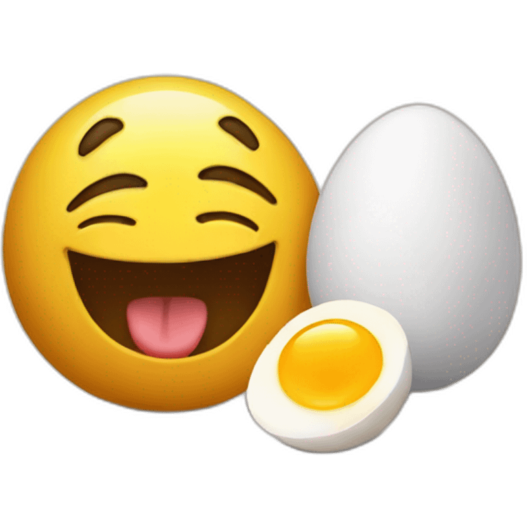 greedy emoji looking at egg emoji