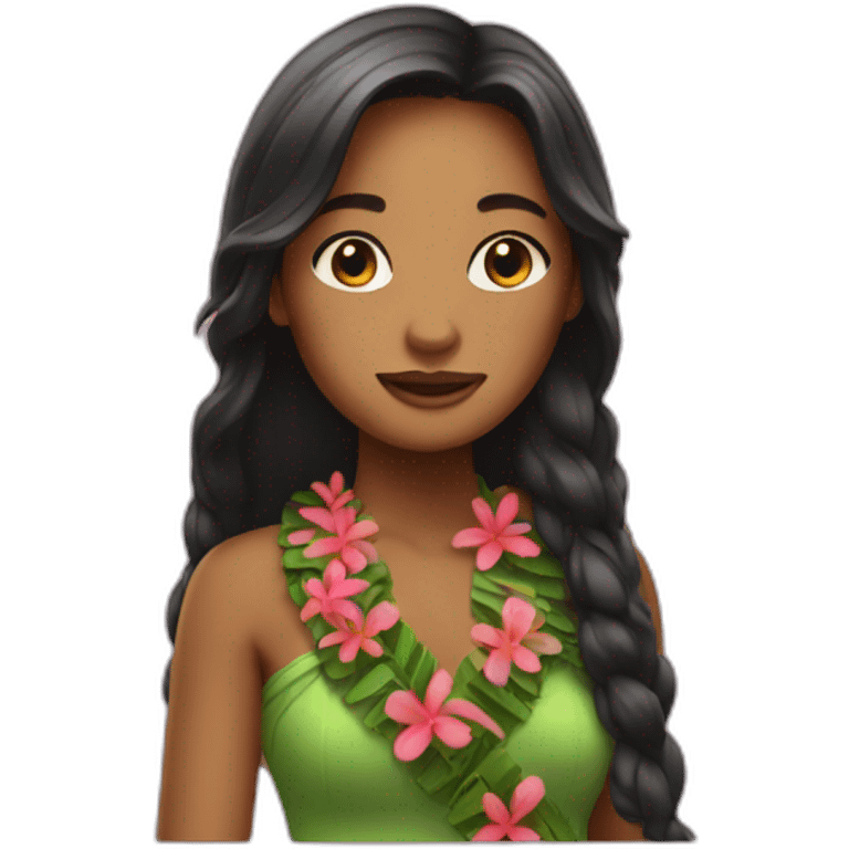 hula girl with long hair emoji