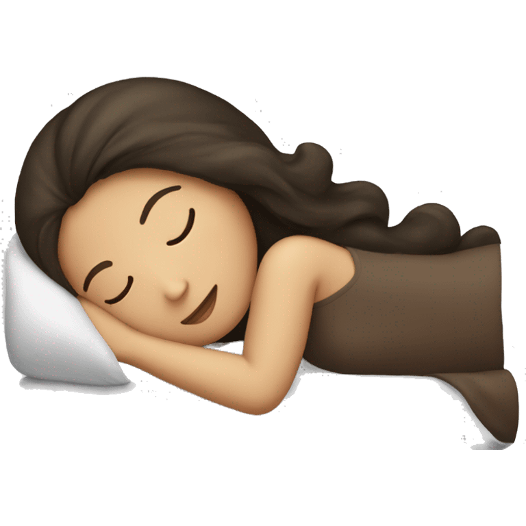 Brunette girl sleeping emoji