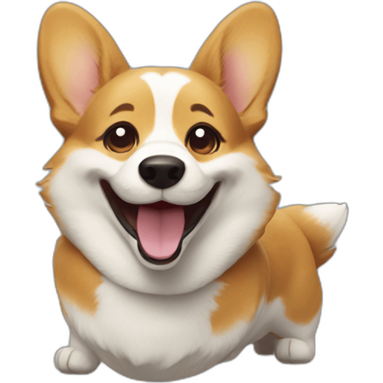 corgi laughing emoji