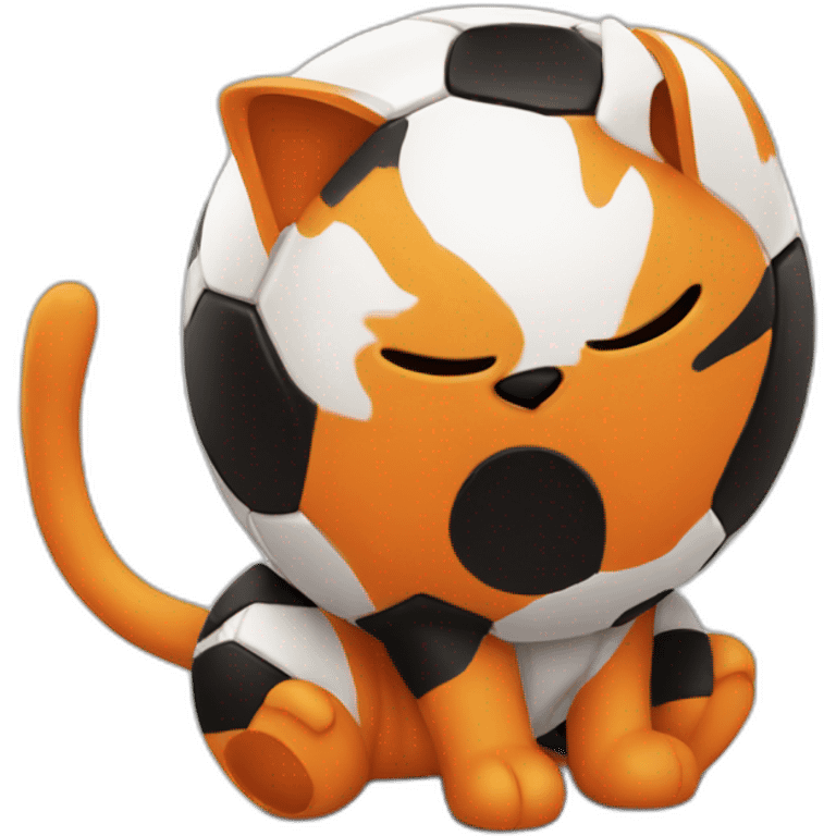 cat soccer orange black emoji