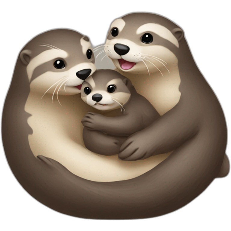 Loutre avec son bébé emoji