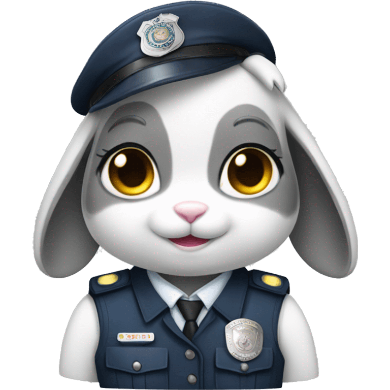 female rabbit grey police emoji