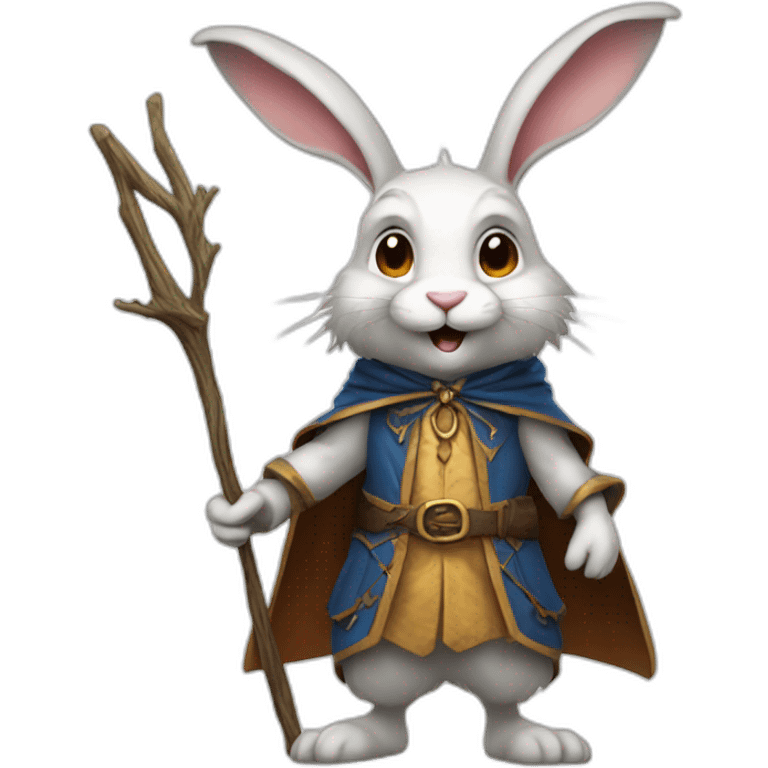 crazy rabbit in wizard outfit, full body emoji