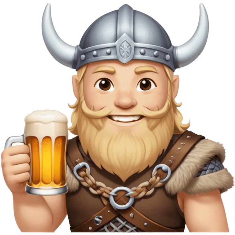 smiling viking with beer emoji