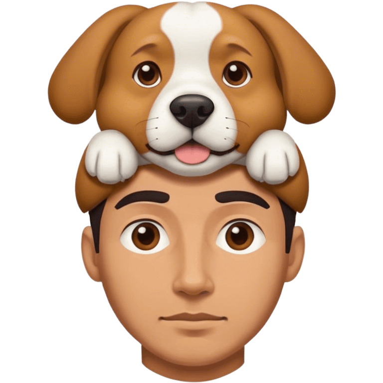 man with a dog heads as his head  emoji