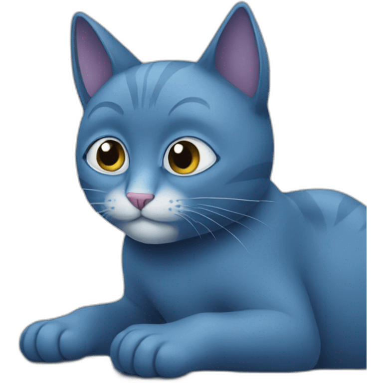 Blue cat with laptop emoji